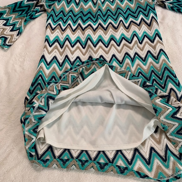 Tacera Women’s Zigzag Pattern Off  Shoulder Dress Size Large - Picture 7 of 17